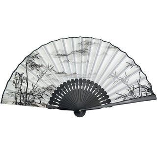 Buddha Gift Vintage Bamboo Peony Butterfly Lotus Handheld Silk Folding Fan With Bamboo Frames