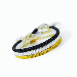 Buddha Gift 3Pcs Tibetan Handmade Multicolor King Kong Knot Amulet Bracelet