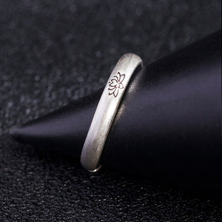 Buddha Gift 925 Sterling Silver Lotus Flower Enlightenment Ring
