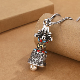 Buddha Gift Tibetan Om Mani Padme Hum Dorje Vajra Bell Strength Necklace Pendant