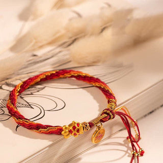 Buddha Gift Chinese Zodiac Handmade Koi Fish String Protection Reincarnation Knot Braid Bracelet