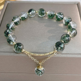 Buddha Gift Green Phantom Crystal Confidence Charm Bracelet