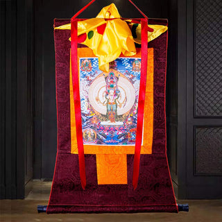 Buddha Gift Tibetan Thousand-handed Avalokitesvara Framed Thangka Blessing Decoration
