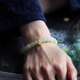 Buddha Gift Jade Lotus Abundance Adjustable Bracelet