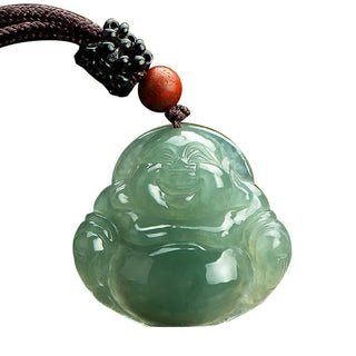 Buddha Gift Laughing Buddha Jade Abundance String Necklace Pendant