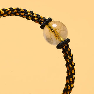 Buddha Gift Handmade Red Agate Amethyst Golden Rutilated Quartz Pink Crystal Bead Calm Braided Bracelet