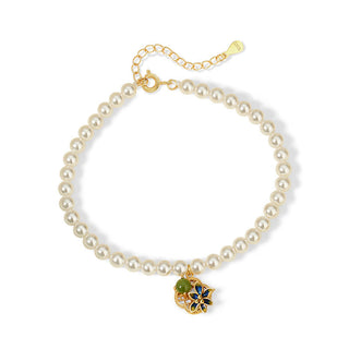 Buddha Gift 925 Sterling Silver Four Leaf Clover Flower Hetian Cyan Jade Pearl Healing Necklace Pendant Bracelet Earrings Set