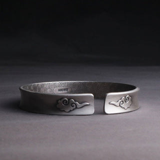 Buddha Gift 999 Sterling Silver Yin Yang Auspicious Clouds Balance Harmony Bracelet