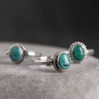 Buddha Gift 925 Sterling Silver Turquoise Wisdom Love Ring