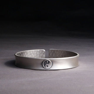 Buddha Gift 999 Sterling Silver Yin Yang Auspicious Clouds Balance Harmony Bracelet