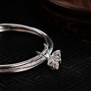 Buddha Gift Lotus Flower Pod White Copper New Beginning Bracelet Bangle