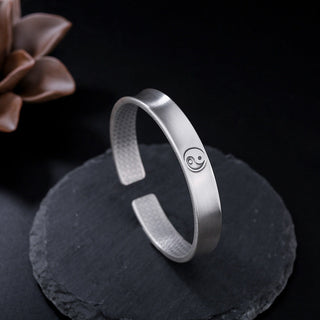 Buddha Gift 999 Sterling Silver Yin Yang Auspicious Clouds Balance Harmony Bracelet