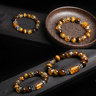 Buddha Gift Tiger Eye Bead Fortune Prosperity Bracelet