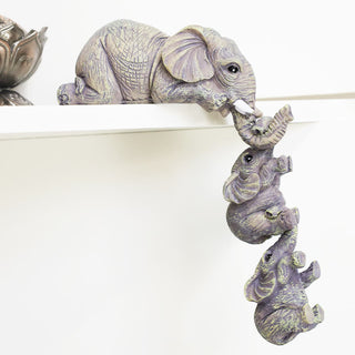 Buddha Gift 3pcs Feng Shui Elephant Sitter Figurines Wealth Figurine Home Decoration