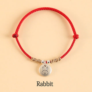 Buddha Gift Handmade 999 Sterling Silver Year of the Dragon Cute Chinese Zodiac Luck Braided Bracelet