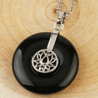 Buddha Gift Various Crystal Amethyst Pink Crystal Lotus Healing Necklace Pendant