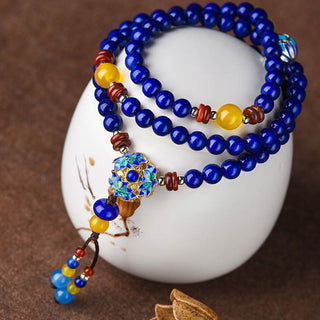 Buddha Gift Lazurite Yellow Agate Positive Bracelet