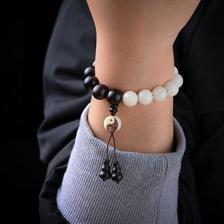 Buddha Gift Ebony YinYang Protection Bracelet Decoration