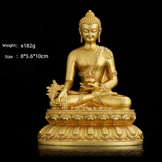 Buddha Gift Shakyamuni Amitabha Medicine Buddha Figurine Serenity Copper Statue Home Decoration