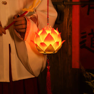 Buddha Gift DIY Lotus Flower Dragon Lantern Tassel Lamp Decoration