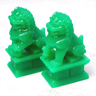 Buddha Gift Wealth Prosperity Pair of Fu Foo Dogs Guardian Lion Statues Home Decoration