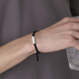 Buddha Gift 925 Sterling Silver Letter Engraving Blessing String Bracelet