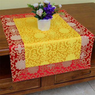 Buddha Gift Brocade Prayer Altar Flower Vajra Dragon Pattern Auspicious Symbols Table Runner