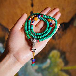 Buddha Gift 108 Mala Beads Tibetan Turquoise Dzi Bead Protection Bracelet