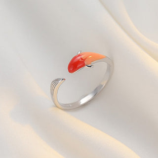 Buddha Gift Koi Fish Copper Balance Luck Adjustable Ring
