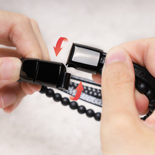 Buddha Gift Natural Lava Rock Black Onyx Bead Leather Bracelet