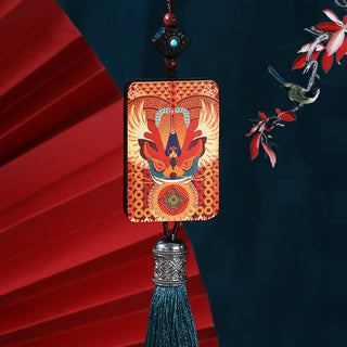 Buddha Gift PiXiu Ebony Wood Luck Wealth Tassel Car Hanging Decoration