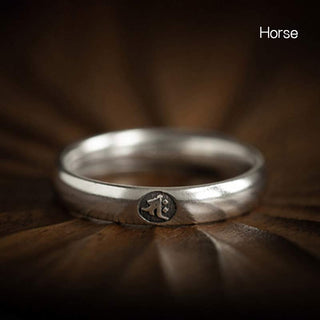 Buddha Gift 925 Sterling Silver Chinese Zodiac Natal Buddha Blessing Couple Ring