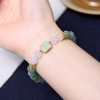 Buddha Gift Promote New Beginnings Mint Green Jade Bracelet Bangle Bundle