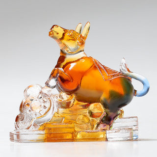 Buddha Gift Year of the Dragon Handmade 12 Chinese Zodiac Liuli Crystal Art Piece Protection Home Office Decoration