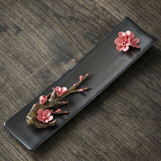 Buddha Gift Lotus Peony Rose Flower Ceramic Spiritual Incense Burner