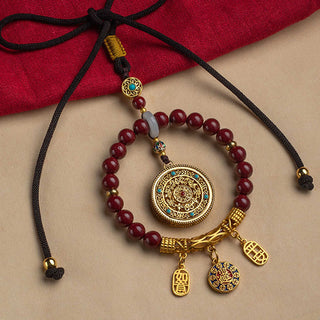 Buddha Gift Natural Cinnabar Wish Ruyi Peace Blessing Car Hanging Decoration