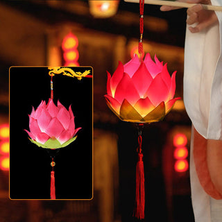 Buddha Gift DIY Lotus Flower Dragon Lantern Tassel Lamp Decoration