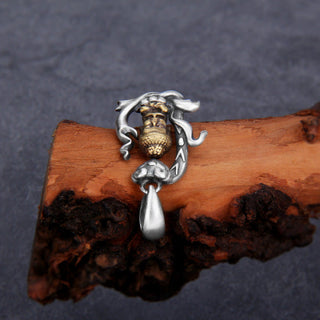 Buddha Gift 925 Sterling Silver Zen Buddha Ruyi Handle Compassion Necklace Pendant