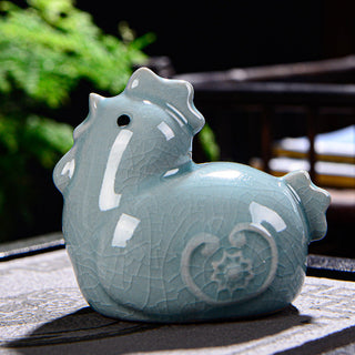 Buddha Gift Chinese Zodiac Wealth Ceramic Tea Pet Home Figurine Decoration