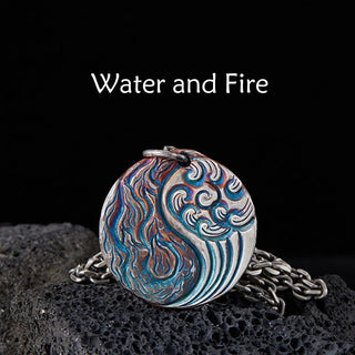Buddha Gift 990 Sterling Silver Yin Yang Water and Fire Balance Necklace Pendant