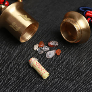 Buddha Gift Tibet Om Mani Padme Hum Prayer Wheel Nine Palace Eight Trigrams Copper Car Hanging Decoration