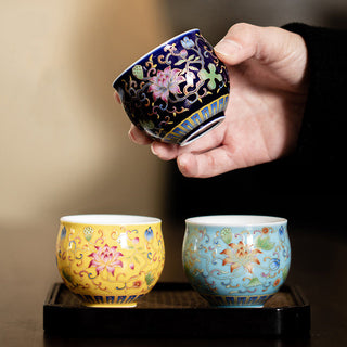 Buddha Gift Lotus Flower Pod Pattern Ceramic Teacup Kung Fu Tea Cup 80ml