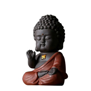 Buddha Gift Small Buddha Serenity Purple Clay Home Desk Decoration