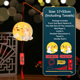 Buddha Gift DIY Good Luck Cute Rabbit Paper Lantern Lamp Mid-Autumn Festival Lantern Decoration