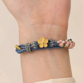 Buddha Gift Peach Blossom Design Wealth String Bracelet