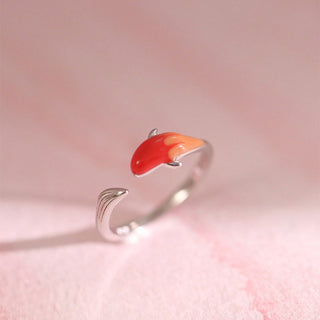Buddha Gift Koi Fish Copper Balance Luck Adjustable Ring