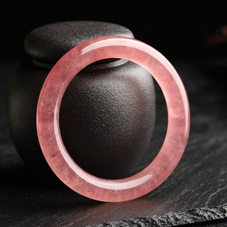 Buddha Gift Natural Strawberry Quartz Love Healing Bracelet Bangle