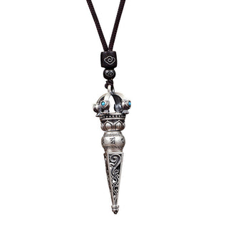 Buddha Gift Tibetan Om Mani Padme Hum Dorje Vajra Design Wisdom Rotatable Necklace Pendant