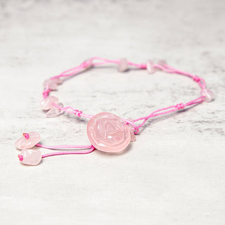 Buddha Gift Amethyst Pink Crystal Green Aventurine Rose Inner Peace Healing Anklet