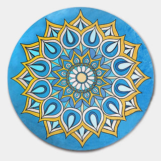 Buddha Gift Tibetan Lotus Mandala Enlightenment Foldable Natural Rubber Yoga Mat Decoration